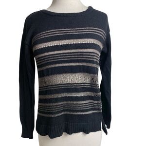 Rock & Republic Black and Gray Striped Sweater